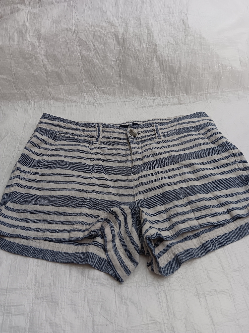 GAP brand, blue and white striped women's cotton shorts